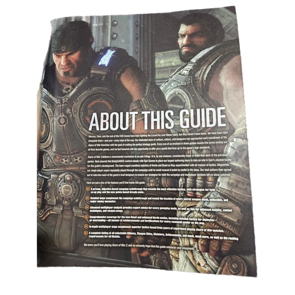 Brady Games Signature Series Gears of War 3 Strategy Guide Covers Xbox 360 2011